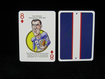 Alex Webster  New York Giants  ''8 of Diamonds''  Hero Decks Playing Card