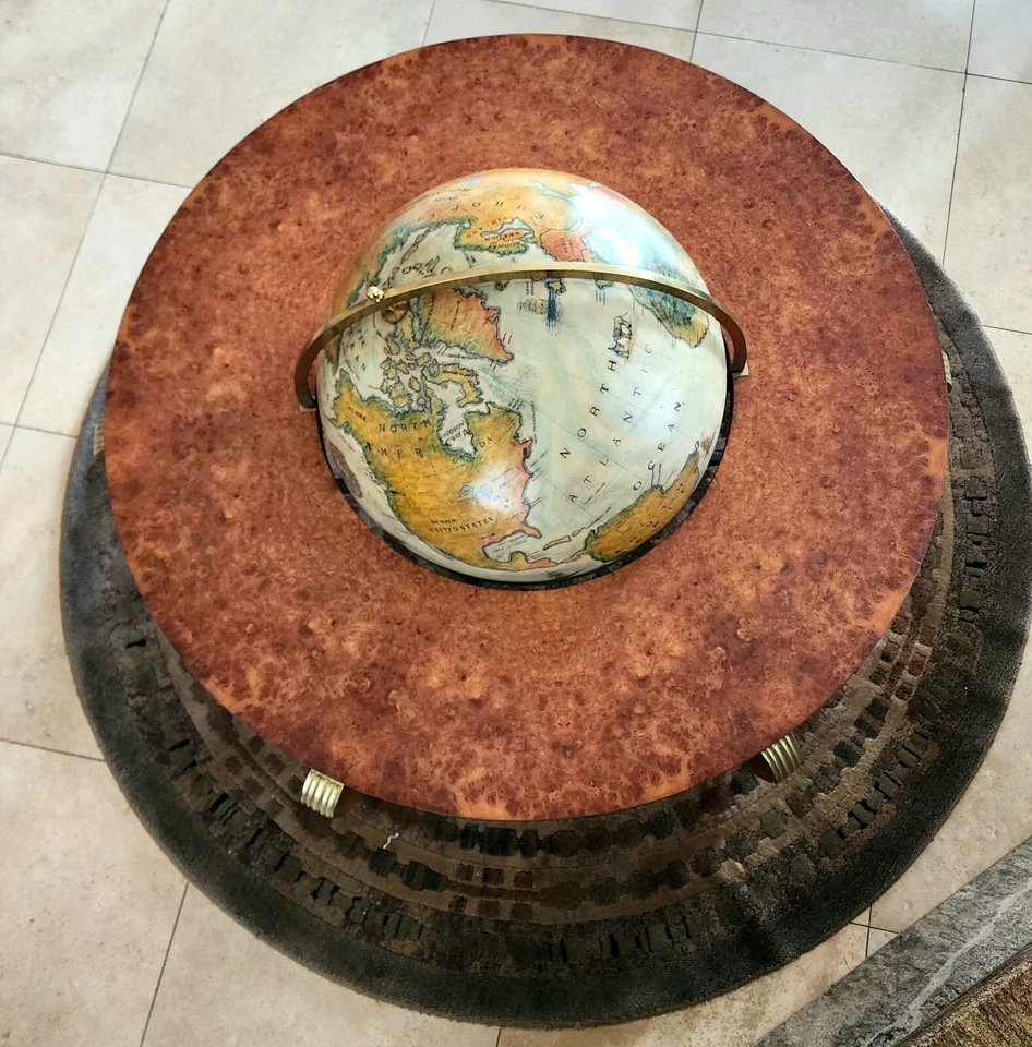 Mesa de Centro Ernest Hemingway Le Monde Latón World Globe ¡Excelente Estado!! Foto 3 de 4