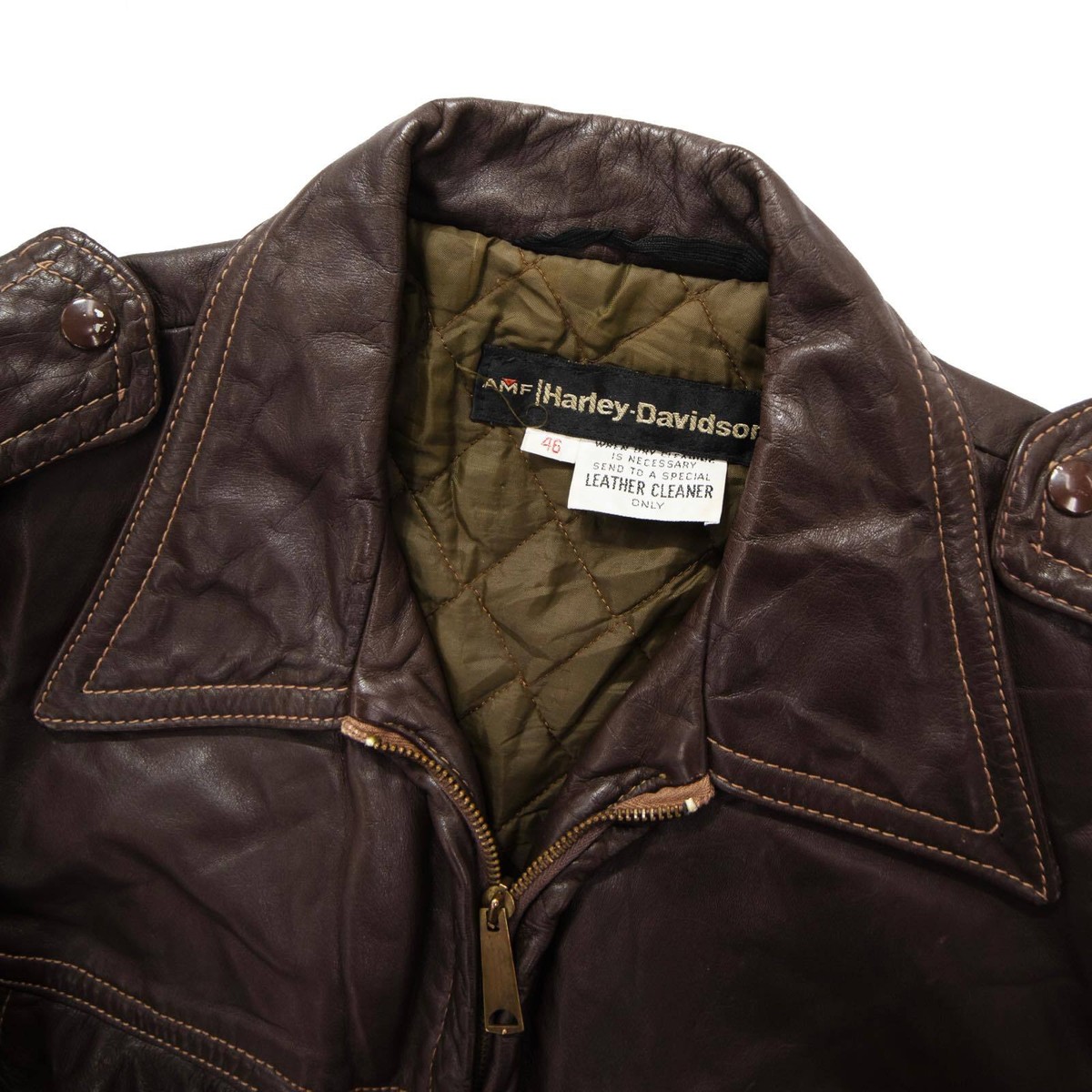 70's AMF HARLEY DAVIDSON Leather Jacket Motorcycle Vintage