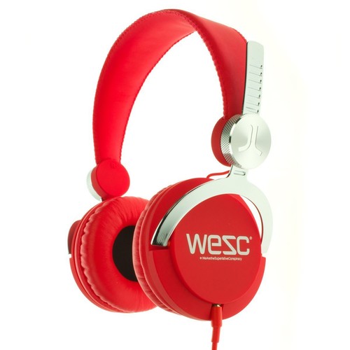 Wesc audio Bass Red cuffie rosse PROFESSIONALI PER DJ IPHONE ANDROID PC MAC  new | eBay