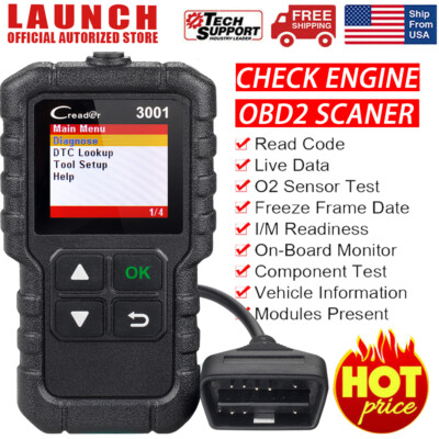 LAUNCH X431 CR3001 Car OBD2 Scanner Auto Code Reader Check Engine Fault Tool 
