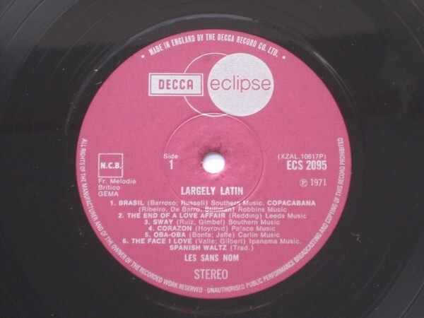 Les Sans Nom / Largely Latin レア Les Sans Nom - Largely Latin (LP) | eBay UK