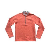 Adidas Womens Quarter Zip Pullover Coral Heather Grey Mock Neck Sport Top Small
