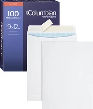 9 x 12 Catalog Envelopes, Self Seal Closure, 28 lb White Wove, for Mailing Flat 