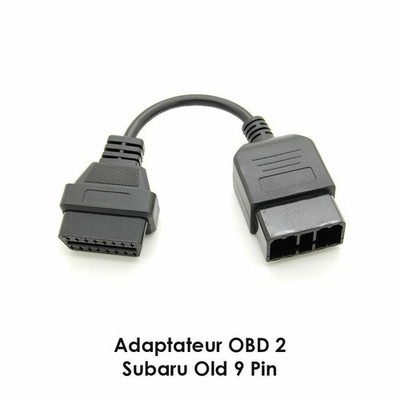 9Pin OBD1 to 16Pin OBD2 Diagnostic Connector Adapter Lead Cable fit for Subaru