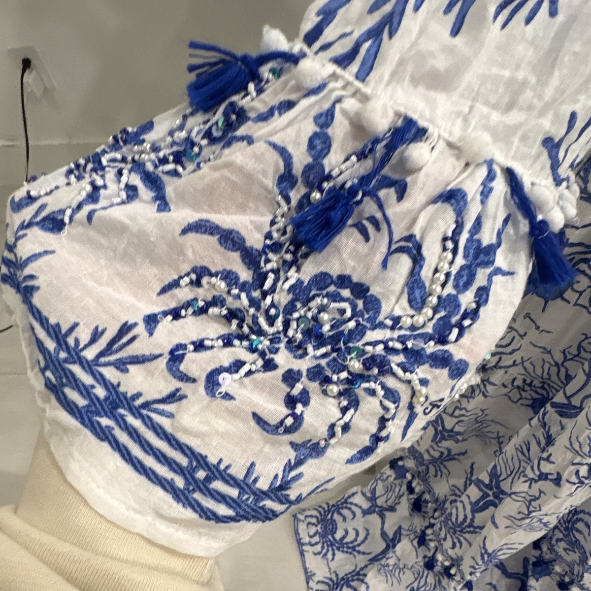 Antica Sartoria Giacomo Cinque Smocked Off Shoulder Maxi Dress Floral OS View 3