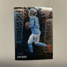 2025 Panini Prizm Fireworks Cam Ward Rookie Insert #1 Tennessee Titans Football