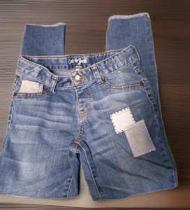 Cat n jack girls size 10 blue jeans str leg high rise