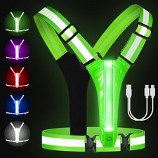 LED Reflective Running Vest - Light Up Running Vest with 3 Light Mode  5 Colors