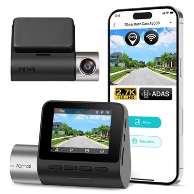 70mai 2.7K Dash Cam Front A500S, 1944P Dash Camera for Cars with Sony IMX335,...