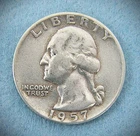 1957-D Washington Silver Quarter - VERY FINE CONDITION, #1