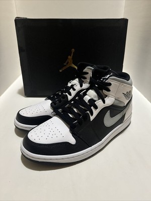 jordan 1 mid black grey white