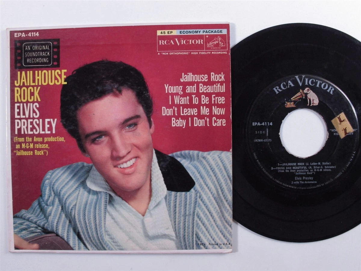 Rock & Roll 45 ELVIS PRESLEY Jailhouse Rock RCA VICTOR 5-song ep HEAR w