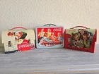 Vintage Coca Cola Mini Handled Lunchbox Metal Tin Lunch Pail Box Set 3
