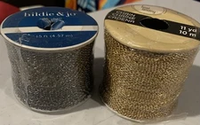 2 Rolls Of Cable Chain - Gold And Dark Silver