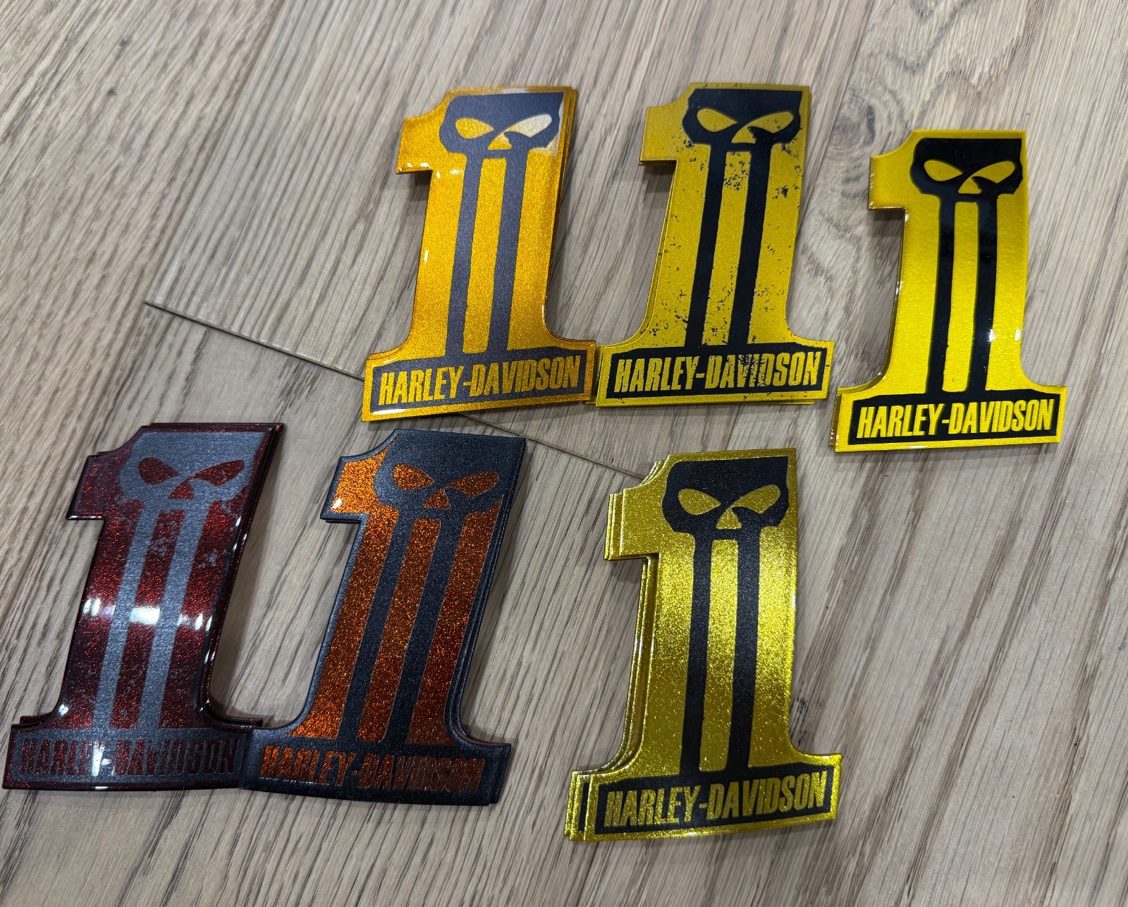 Custom metal tank emblems, Harley #1 badges with willie g | eBay