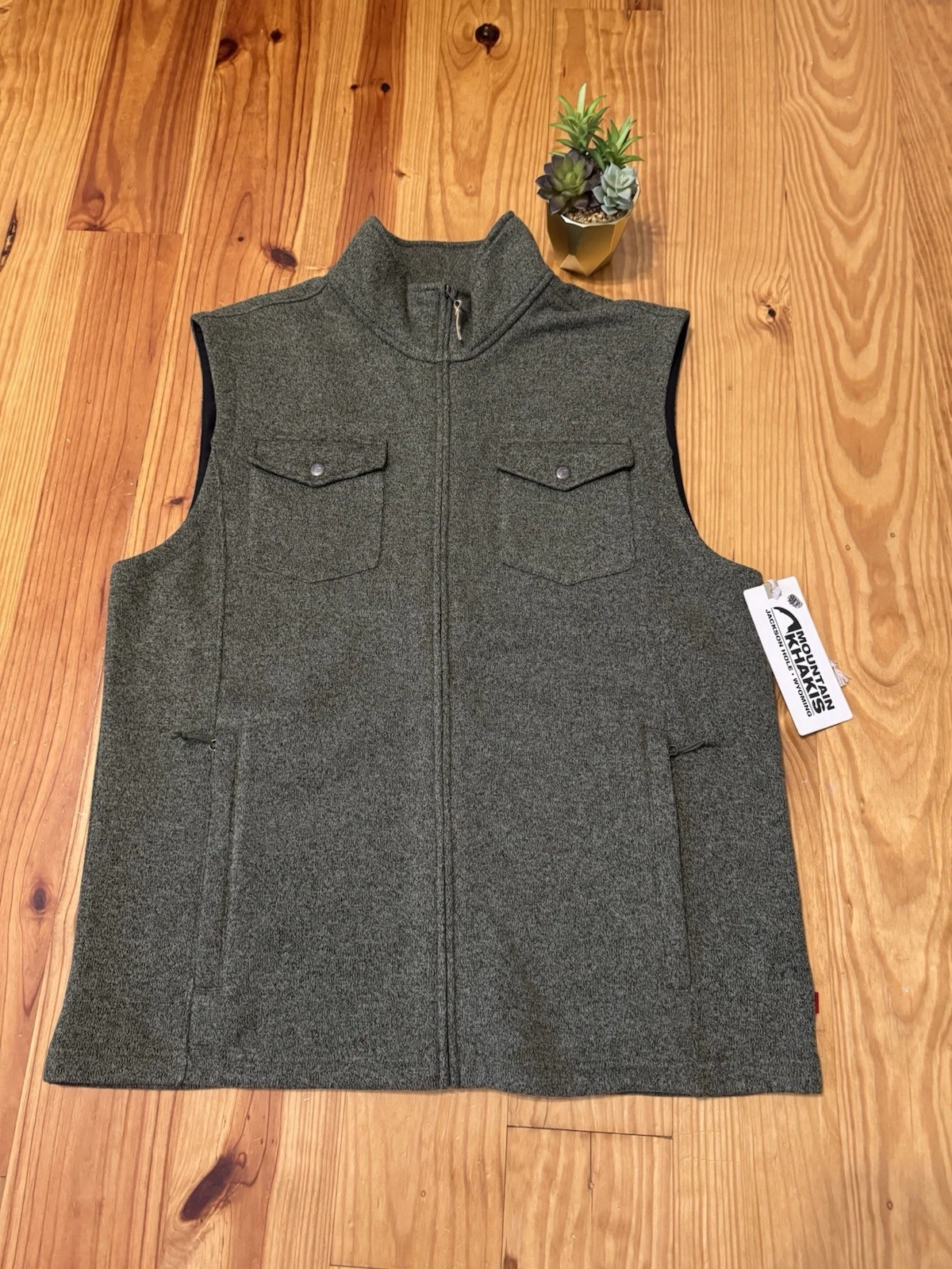 NWT Mountain Khakis Old Faithful Vest Mens XXL Field Green Full Zip Outdoors