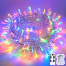 Multicolor Christmas Lights Battery Operated with 8 Modes Remote Waterproof, ...