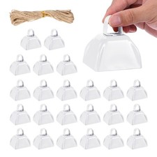 24Pcs 3" Cow Bells for Football Games with Rope, White