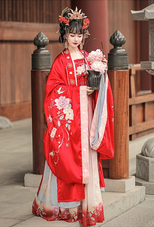 Chinese Traditional Clothing Women Dress Hanfu Tang Cosplay Photoshoot Size  0-12