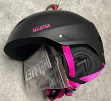 Outdoor Master Multi-Sport Helmet Size XL Black Padded Pink Straps