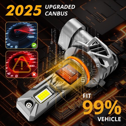 AUXBEAM 9005+9006+H11 28000LM Canbus LED Headlight+Fog Bulbs 6500K Super Bright - Picture 9 of 12