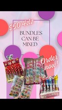 4 dz mixed packs of hair , makeup , socks, stationary accesories
