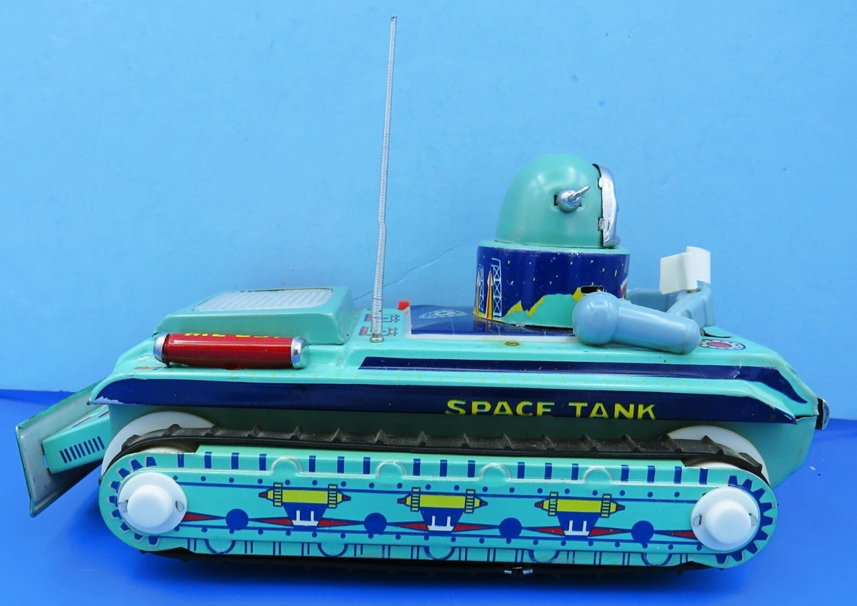 SPACE TANK and BOX Early 1960s China ROBOT Gyro Action /Tin SPACE TANK and BOX Early 1960s China ROBOT Gyro Action /Tin