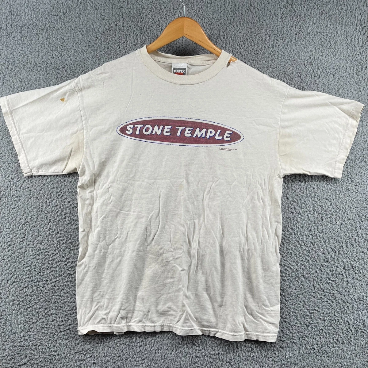 Vintage 1994 Stone Temple Pilots T-Shirt White Band Tee Size XL Made In USA READ
