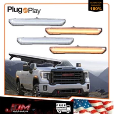 4X For 2020-2024 GMC Sierra 2500 3500 HD Amber LED Front Rear Side Marker Lights