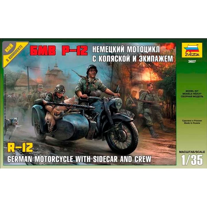 Zvezda 3607 1 35 German Motorcycle R12 w Sidecar and Crew eBay