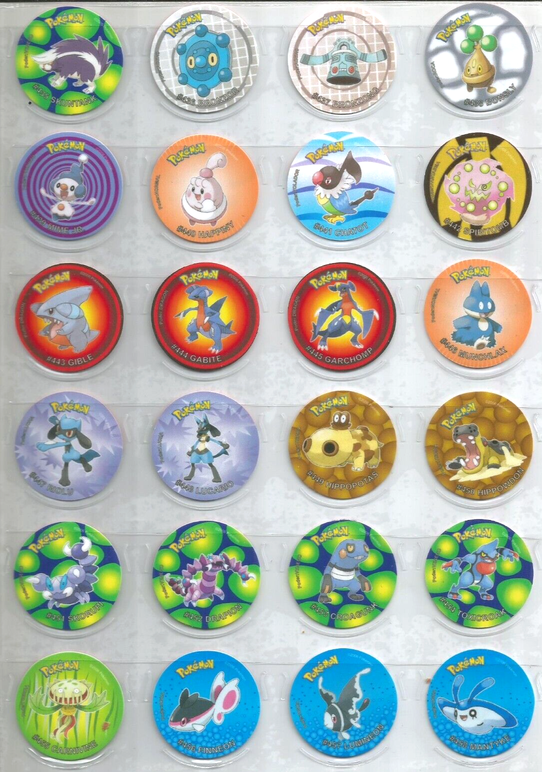 TAZOS POKEMON 4 SINNOH Complete Set 109/109 PERU 2019 Taps Pogs Flips