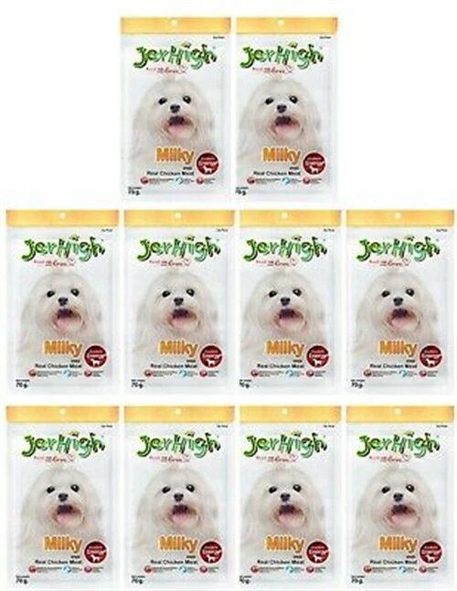 10 pcs 70g JerHigh Milky flavor Stick Dog Treats Chew Energy Healthy Vitamin