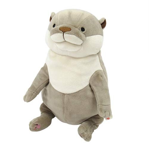 Shinada Global Mochi-Kawauso Otter Plush Doll Stuffed Toy Animal Japan Gray M - Picture 1 of 1