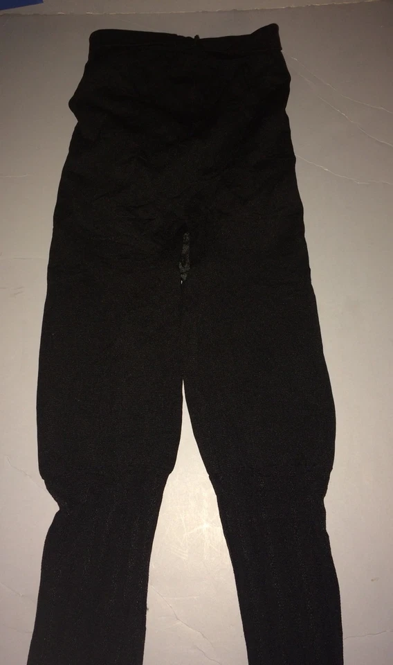 Medias negras SPANX Assets Red Hot Label texturizadas malla de tres rayas talla 5 Foto 4 de 4