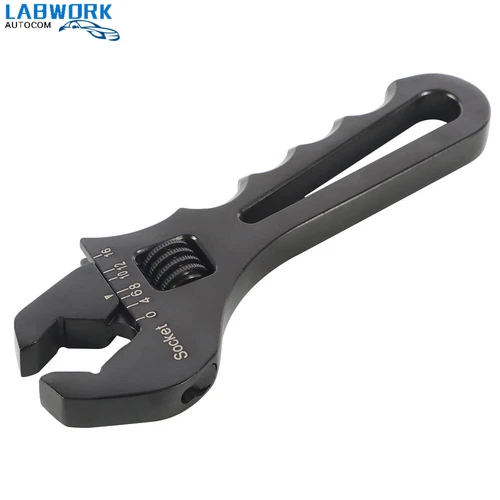 For Hose End Fitting 3AN-16AN Black Adjustable Wrench Aluminum Tool Spanner