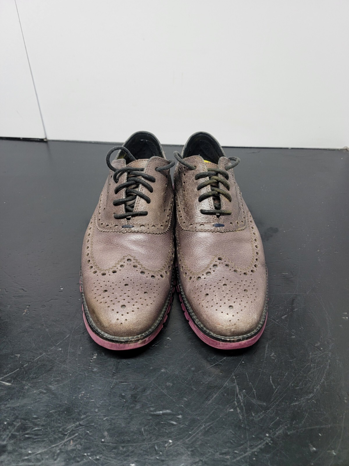 SAOLA Scarpe Oxford Cole Haan Zero Grand da uomo 10M marrone viola da uomo punta ala C20029