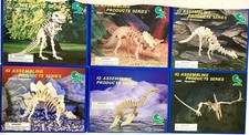 Puzzle 3D Dinosaur Wood Craft DIY Construction 6 Kits SEALED New