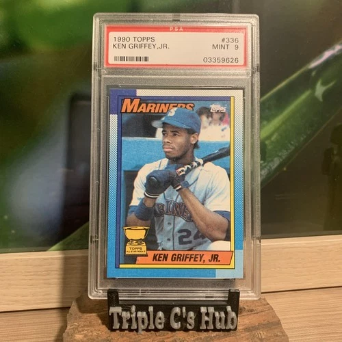 1990 TOPPS Ken Griffey JR RC BLOODY SCAR ERROR  #336 All Star Rookie Card PSA 9