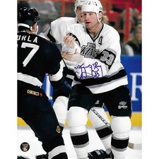 Marty McSorley Autographed Los Angeles Kings 8X10 Photo (Fight)