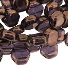 Czech Glass Honeycomb Beads, 2-Hole Hexagon 6mm, 30pcs, Tanzanite Vega