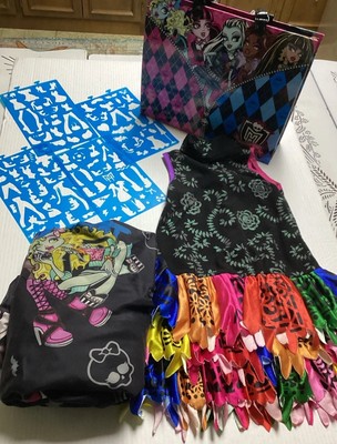 Monster High Twin Bedding Sheet Set Stencils Folder Case Dress -Read Description