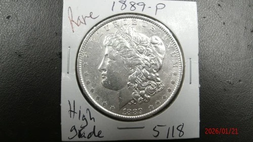1889-P AU Morgan Silver Dollar #5118