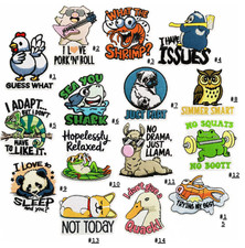 YOU PICK Funny Animal Meme 3in Embroidered Iron-on Patch