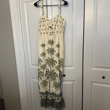 New FARM Rio Anthropologie Palm Springs Ruffle-Hem Maxi Dress Size Medium
