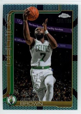 2025-26 Topps Chrome Aqua Basketball Refractor /199 Jaylen Brown #51 06gz