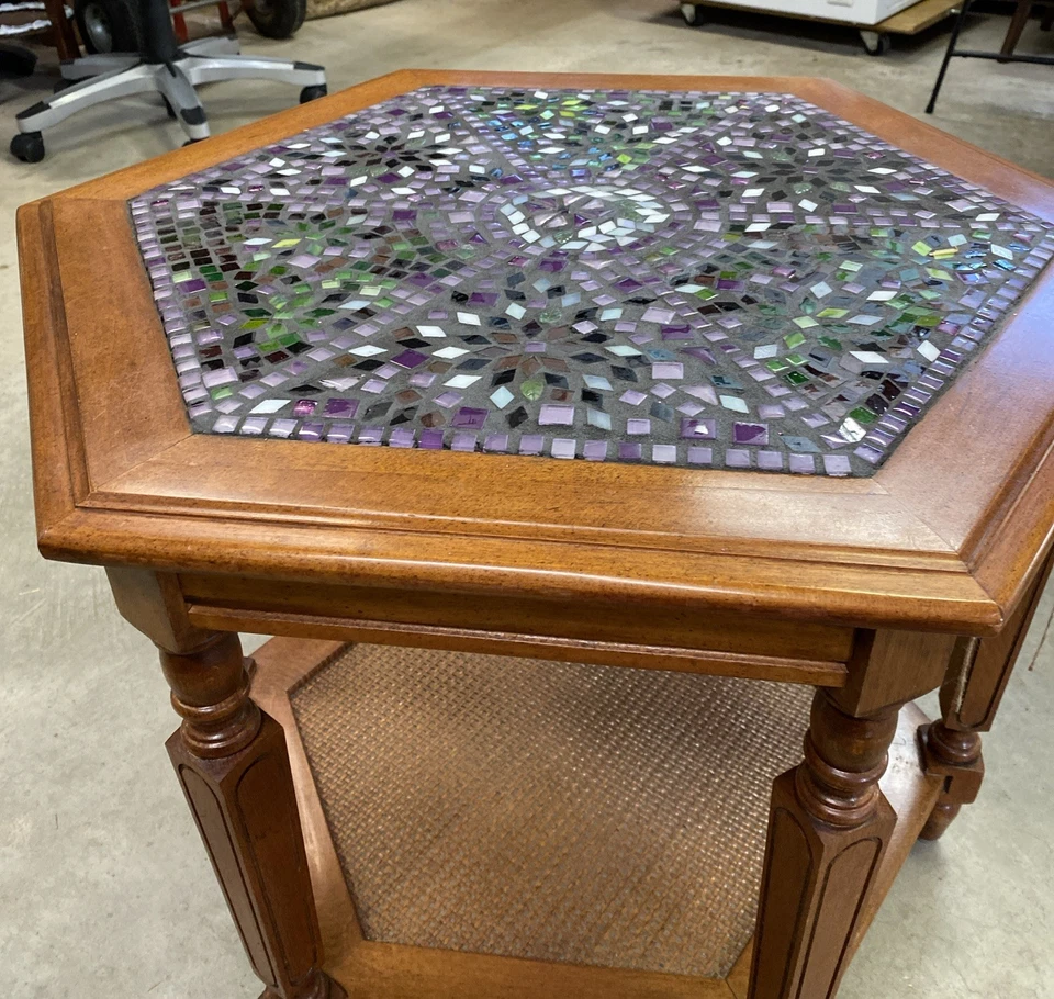 Purple Mosaic Top Table - Image 2 of 4