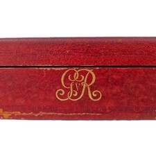 King George V Red Royal Document Scroll Despatch Box GRV Cipher Crown Arms UK