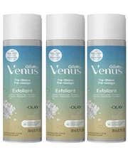 3 PACK Gillette Venus Women's Shave Gel Pre-Shave Sea Salt Exfoliant Scrub 6.7oz