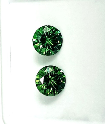 Green Emerald Round Cut 3.70 Carat Emerald Pair Certified Loose Gemstone